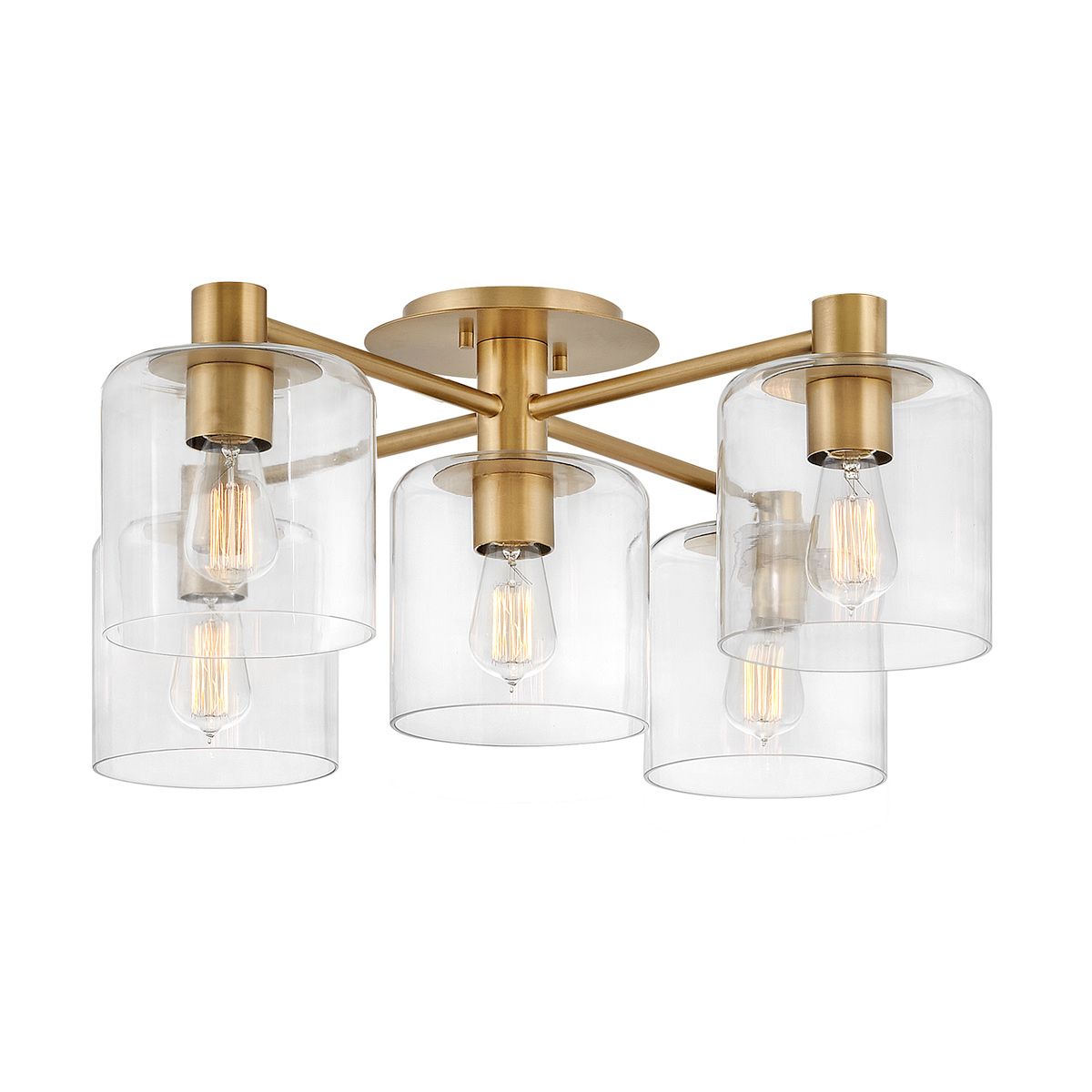 Axel 5 Light Brass Semi-flush Ceiling Light