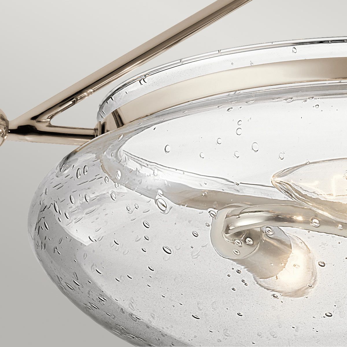 Belle 3 Light Polished Nickel Semi-Flush Ceiling Light