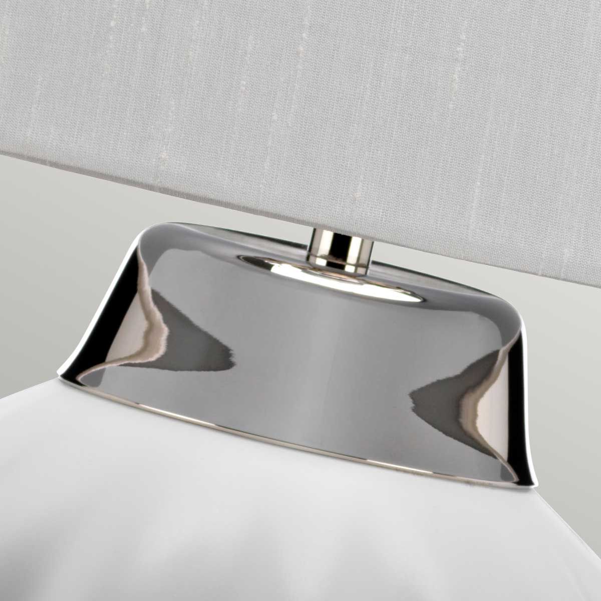 Bexley White & Polished Nickel Table Lamp