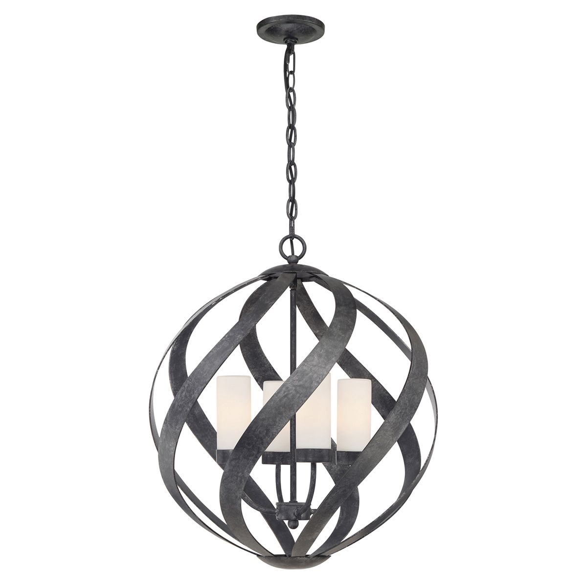 Blacksmith 4 Light Outdoor Chandelier By Quintiesse Lighting QN-BLACKSMITH-4P-OBK