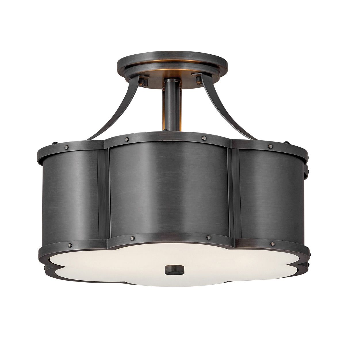 Chance 2 Light Brass Semi-flush Ceiling Light