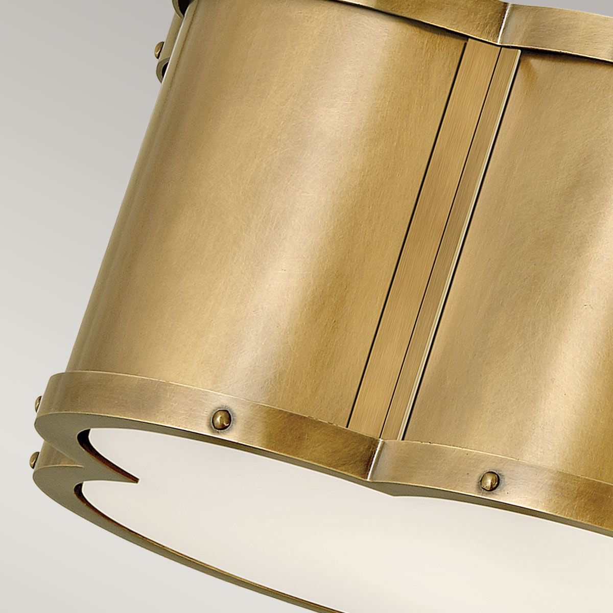 Chance 2 Light Heritage Brass Semi-flush Ceiling Light