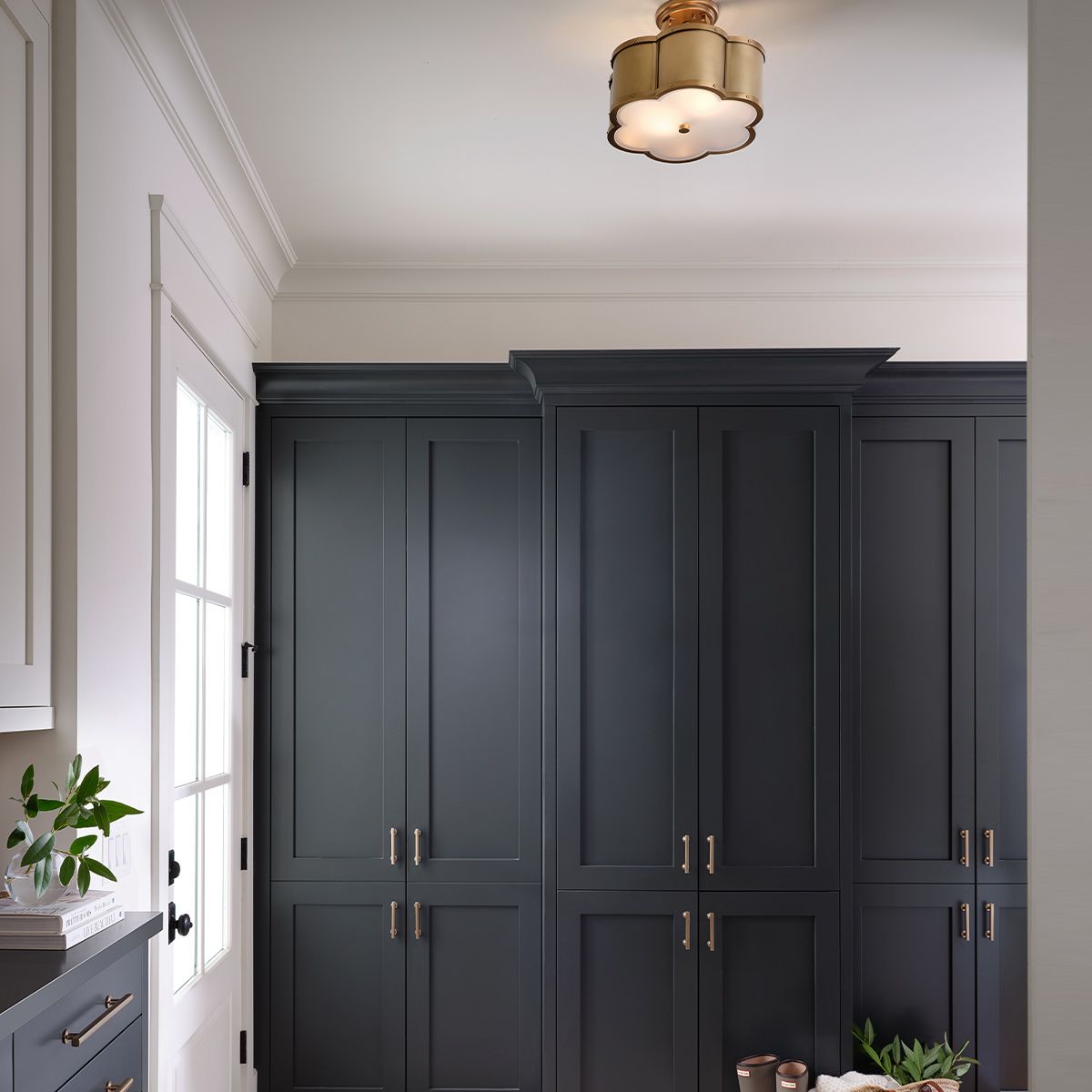 Chance 2 Light Heritage Brass Semi-flush Ceiling Light