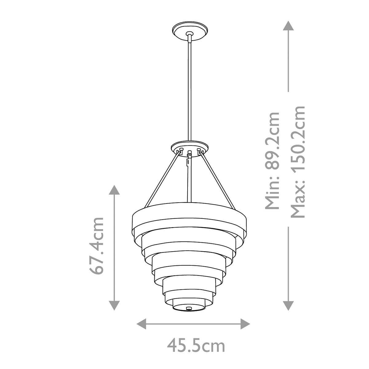 Echelon 4 Light Brass Ceiling Pendant Light