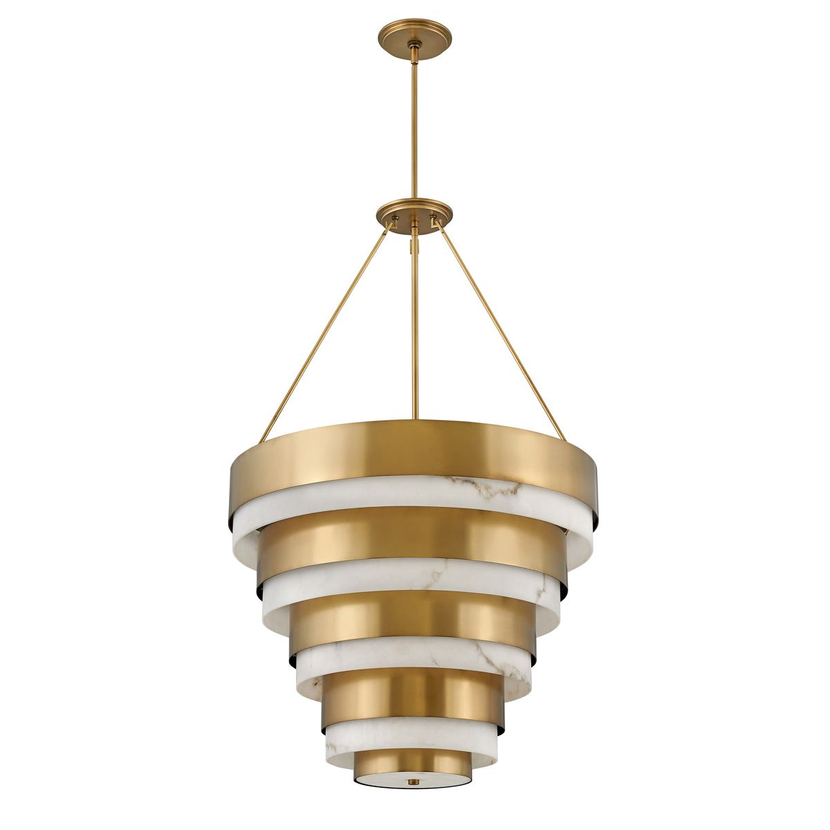 Echelon 8 Light Brass Ceilig Pendant Light By Quintiesse Lighting QN-ECHELON-8P
