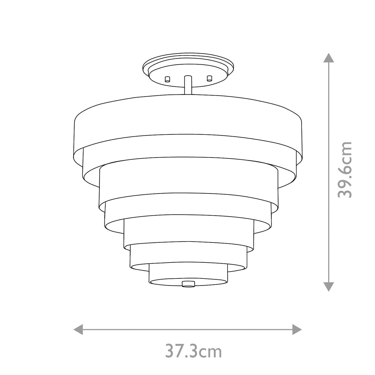 Echelon 3 Light Brass Semi-flush Ceiling Light