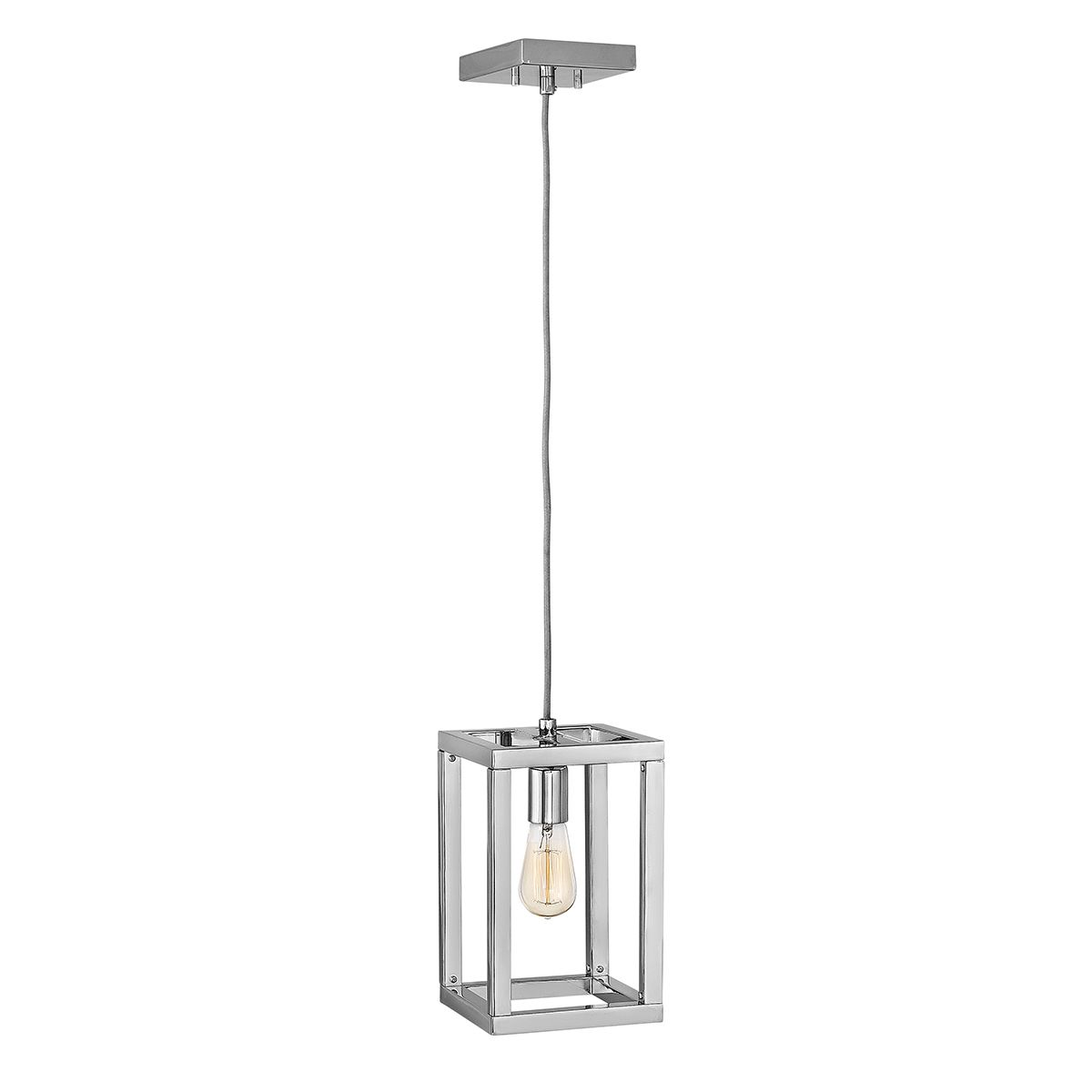 Ensemble 1 Light Polished Nickel Hallway Ceiling Pendant Light By Quintiesse Lighting QN-ENSEMBLE1P-PN