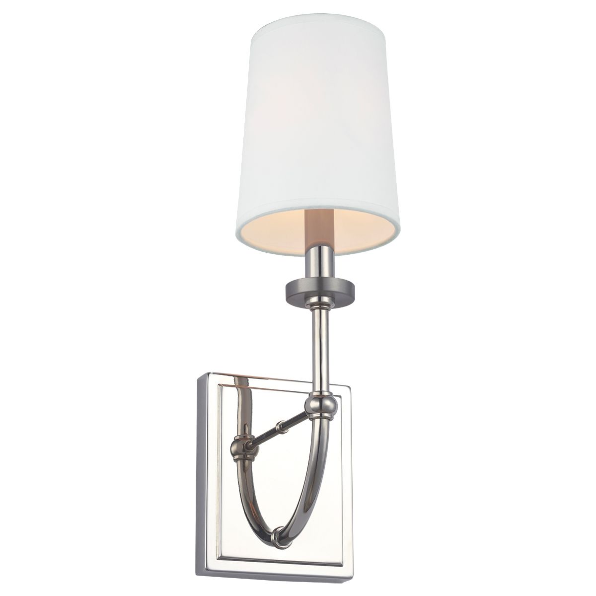 Felixstowe Polished Chrome Bathroom Wall Light With White parchment shade QN-FELIXSTOWE1 by Feiss