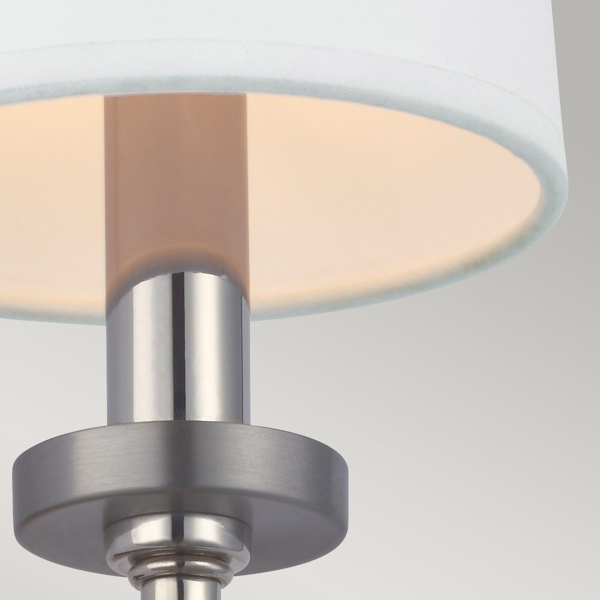 Felixstowe Polished Chrome Bathroom Wall Light With White parchment shade