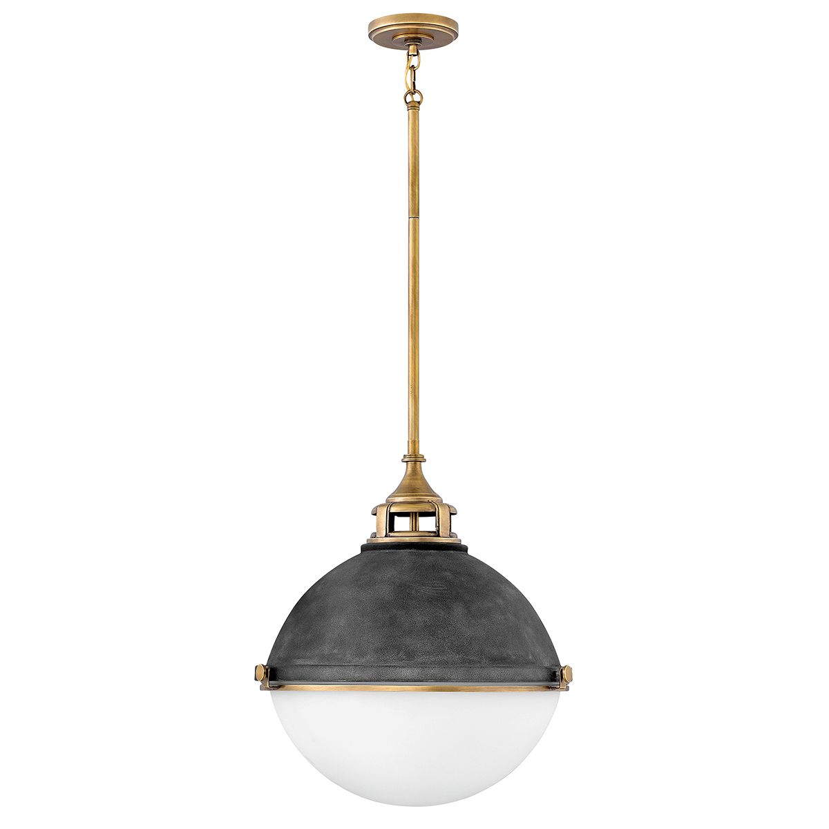 Fletcher 3 Light Zinc & Brass Hallway Ceiling Pendant Light By Quintiesse Lighting QN-FLETCHER-P-L-AZ