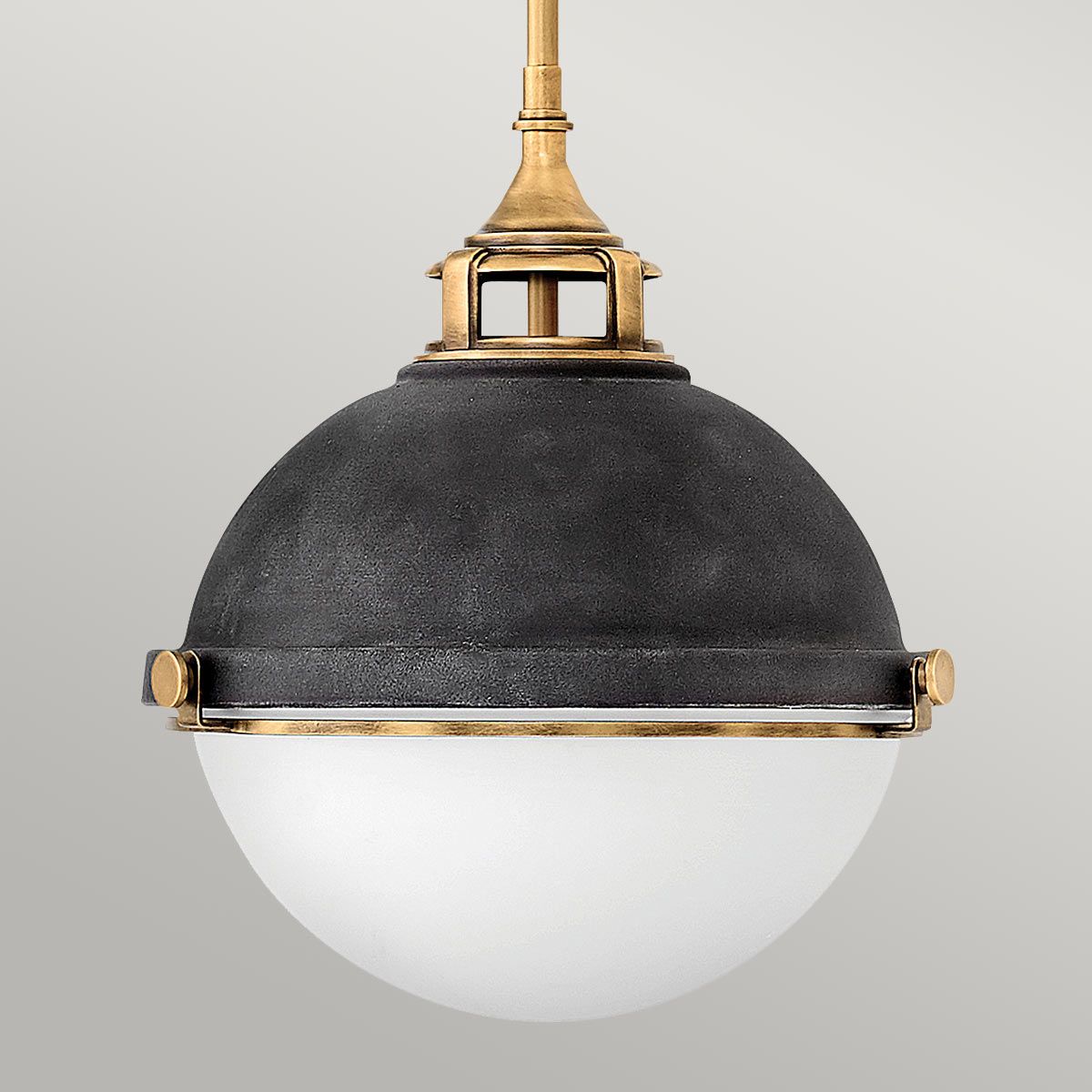 Fletcher 2 Light Zinc and Brass Ceiling Pendant Light