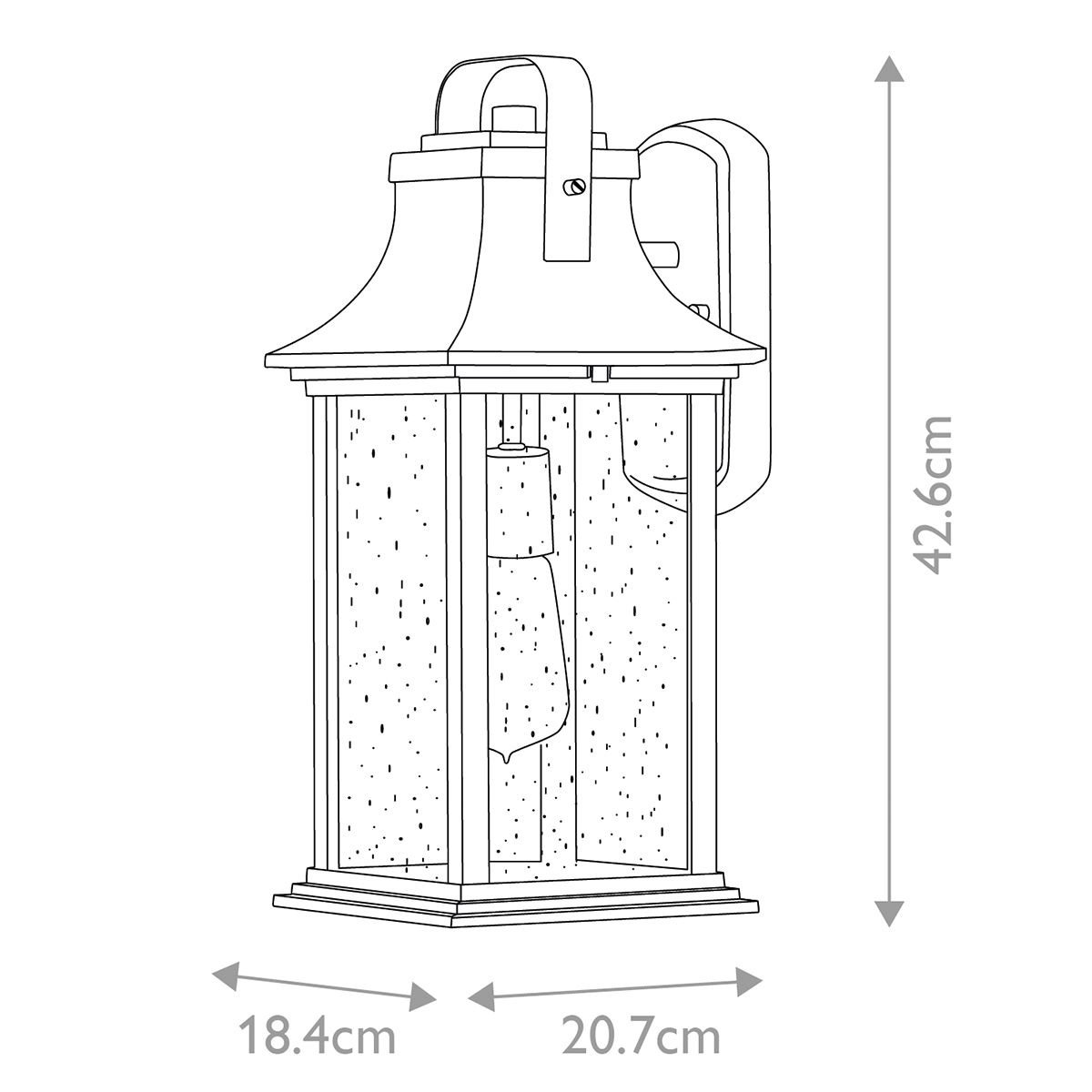 Grant 1 Light Medium Bronze Outdoor Wall Lantern