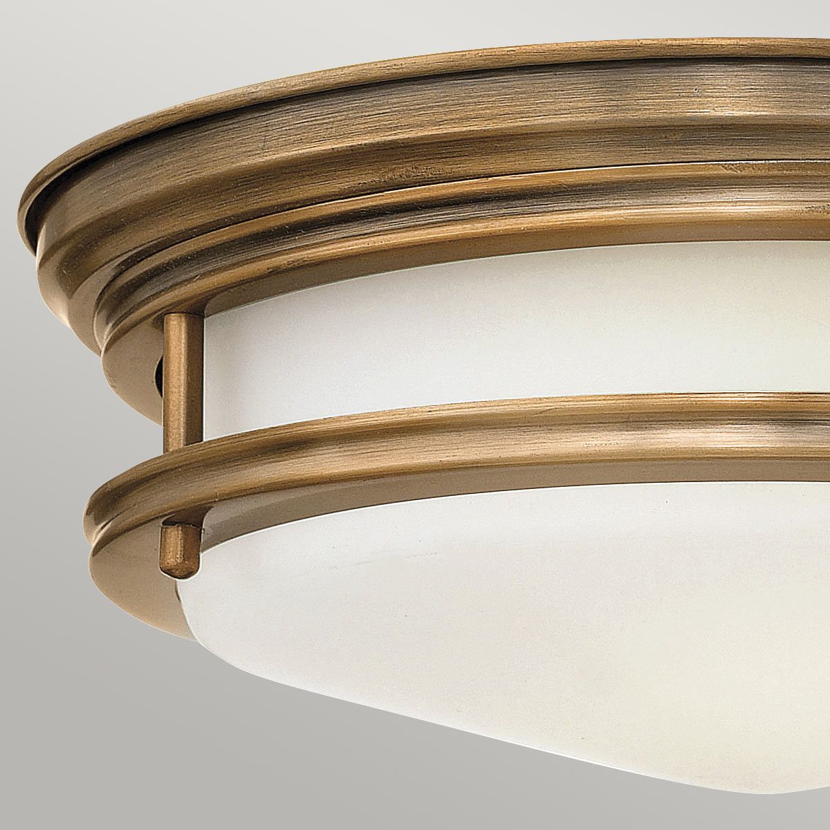 Hadrian 2 Light Bathroom Ceiling Flush Opal Glass Brushed Bronze