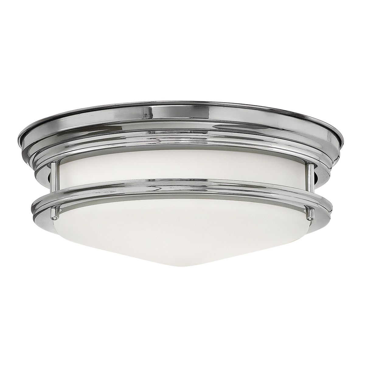 Hadrian 2 Light Bathroom Ceiling Flush Opal Glass Chrome
