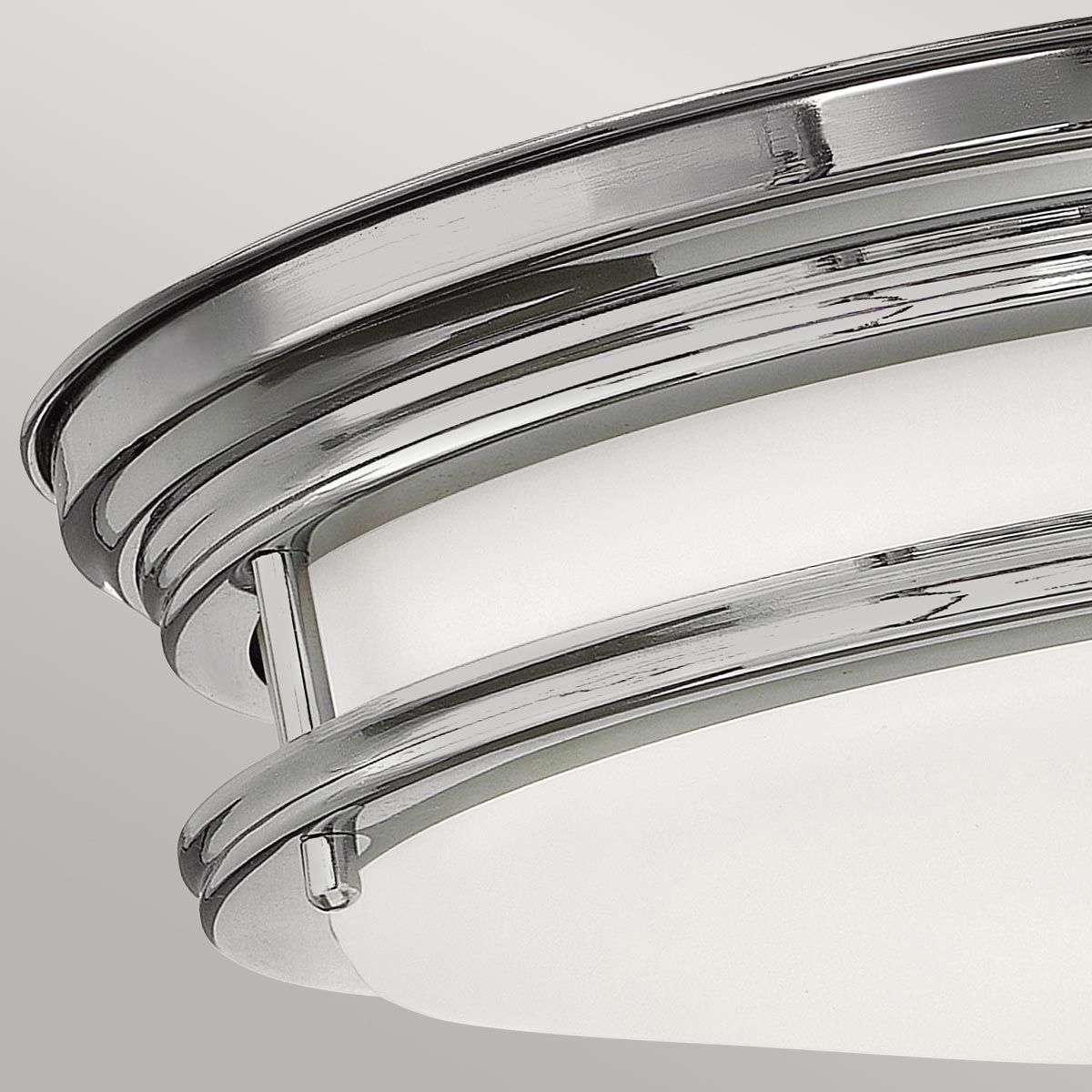 Hadrian 2 Light Bathroom Ceiling Flush Opal Glass Chrome