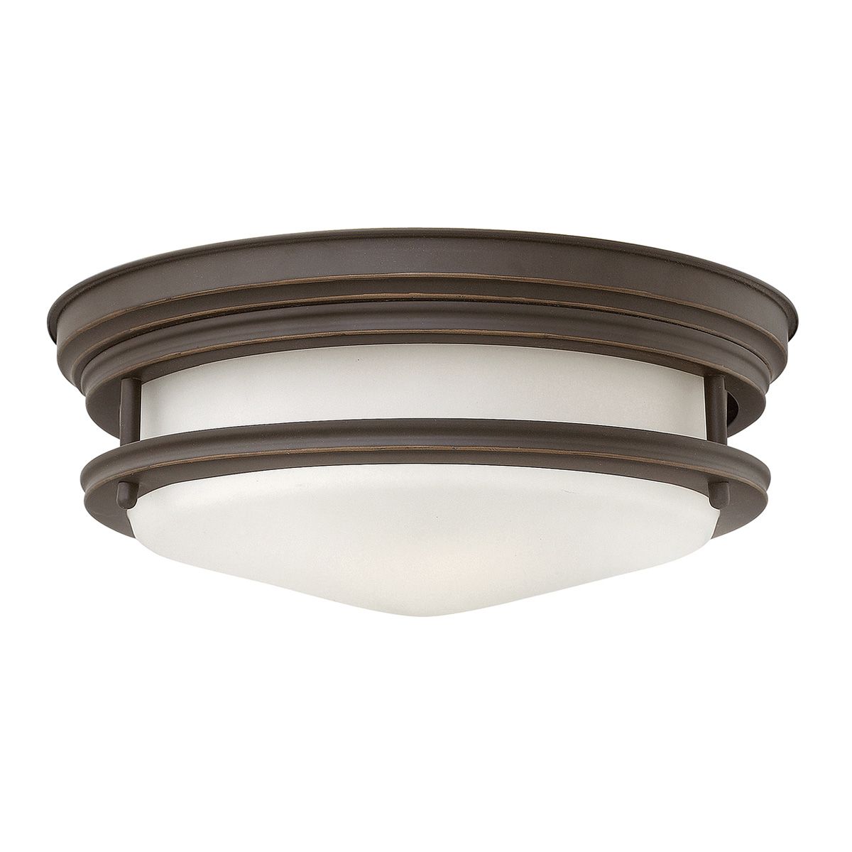 Hadrian 2 Light Bathroom Ceiling Flush Opal Glass Oil Rubbed Bronze