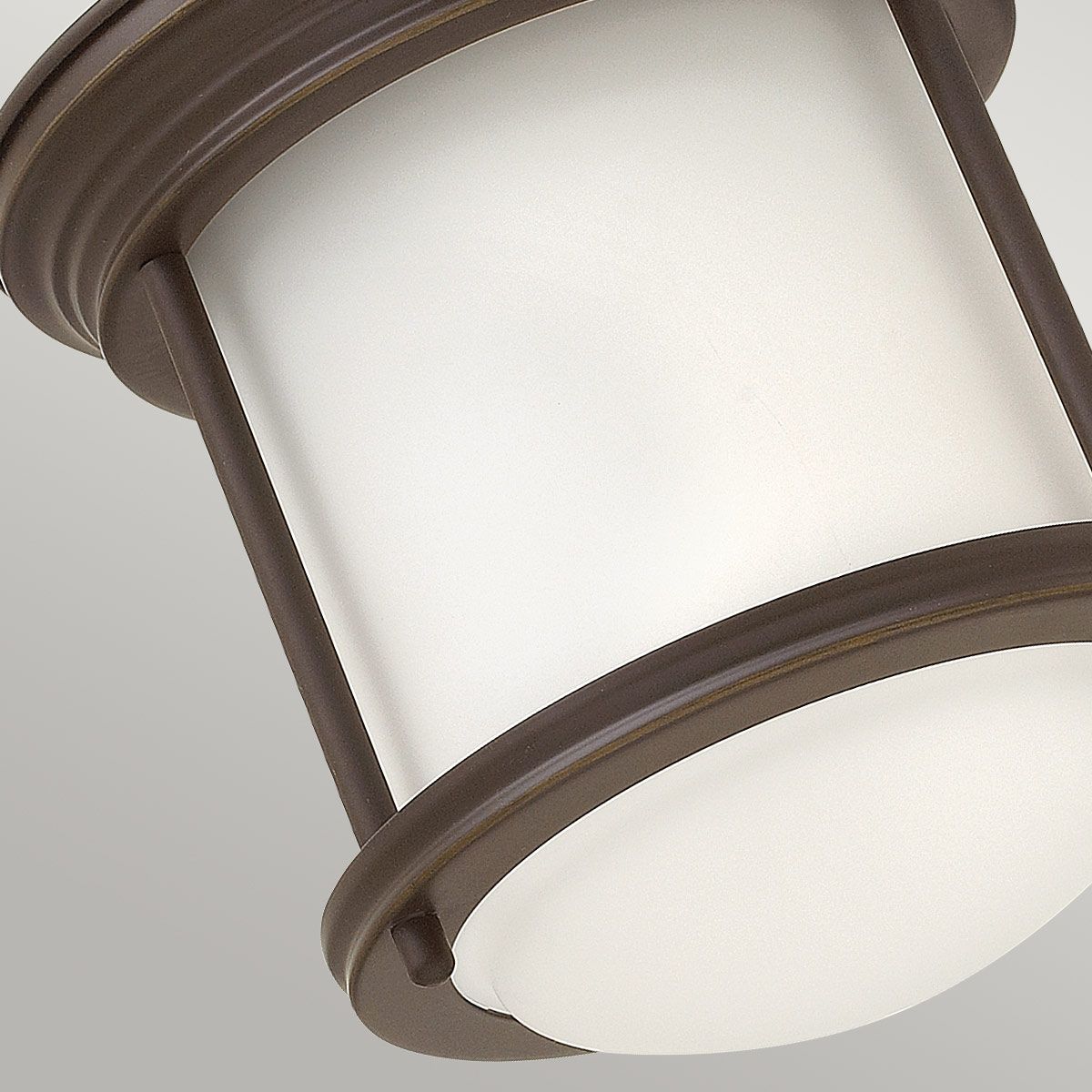 Hadrian Flush Bathroom Ceiling Light Opal Glass Oil Rubbed Bronze