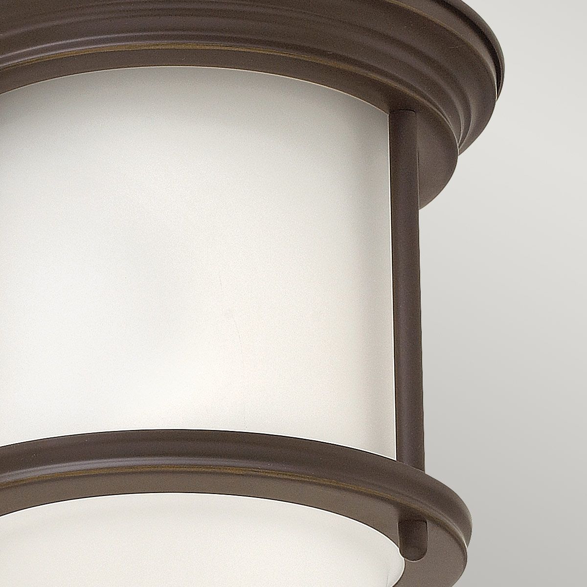 Hadrian Flush Bathroom Ceiling Light Opal Glass Oil Rubbed Bronze