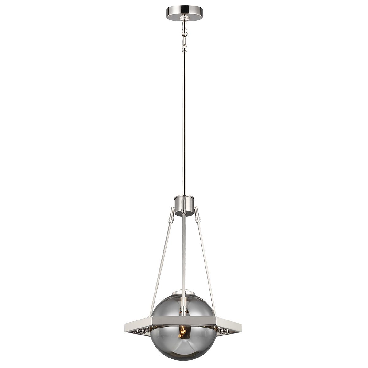 Harper Polished NIckel Ceiling Pendant Light By Quintiesse Lighting QN-HARPER-1P