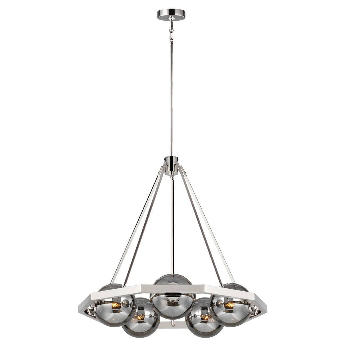 Harper 5 Light Polished Nickel Chandelier By Quintiesse Lighting QN-HARPER5