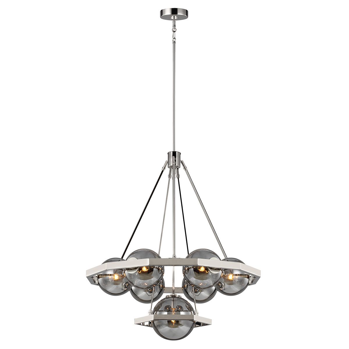 Harper 7 Light Polished Nickel Chandelier By Quintiesse Lighting QN-HARPER7