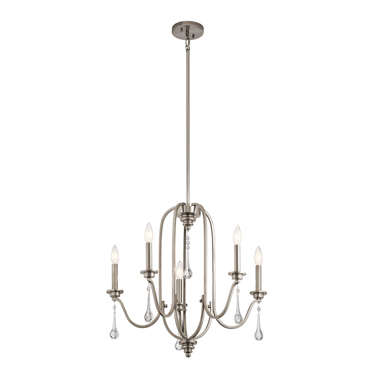 Karlee 5 Light Pewter Living Room Chandelier By Quintiesse Lighting QN-KARLEE5