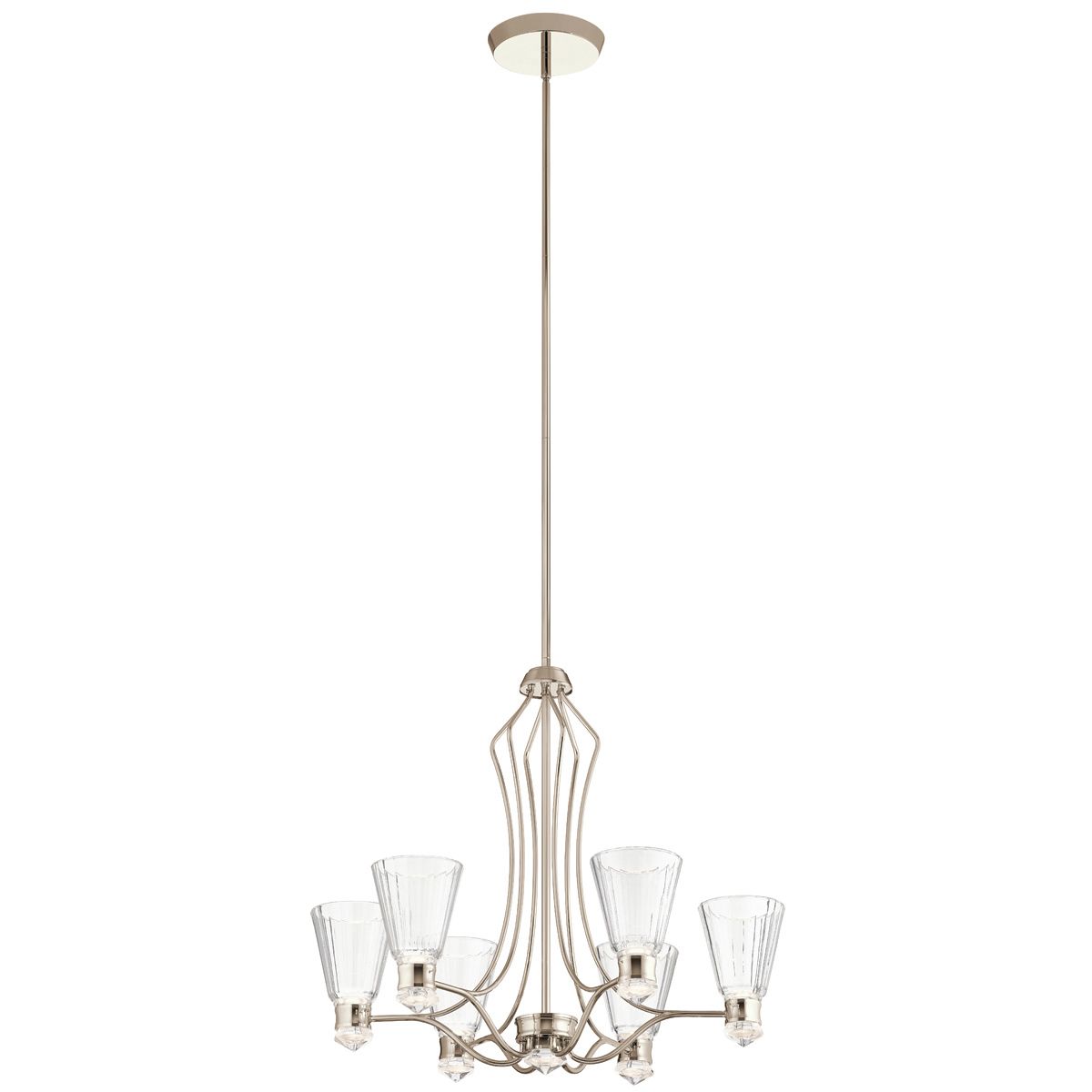 Kayva LED 13 Light 6 Arm Chandelier By Quintiesse Lighting QN-KAYVA13-PN