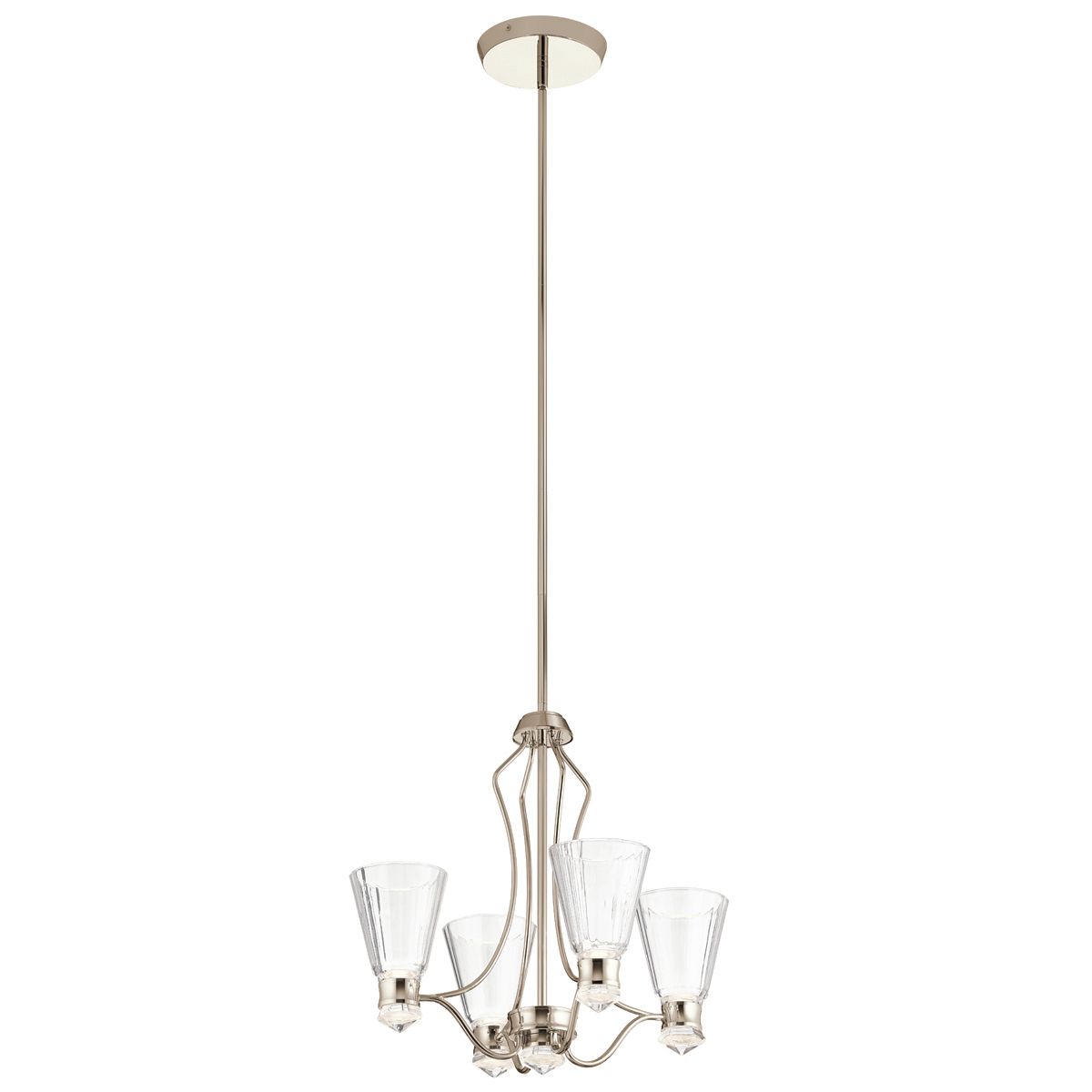 Kayva LED 9 Light 4 Arm Chandelier By Quintiesse Lighting QN-KAYVA9-PN
