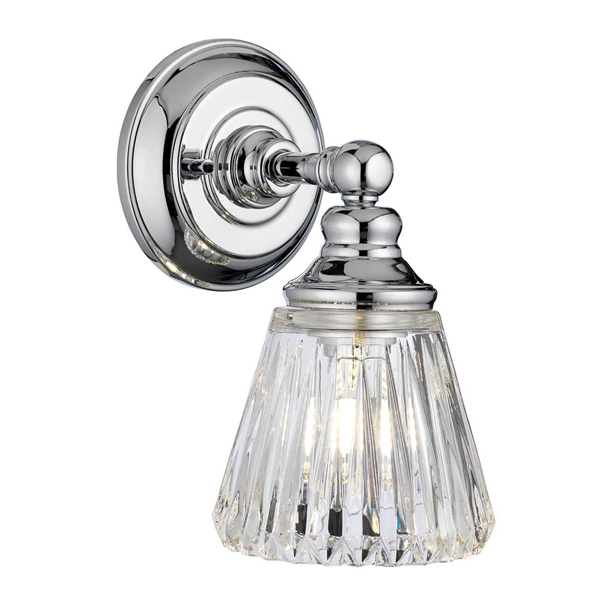 Keynes 1 Light Polished Chrome Bathroom Wall Light QN-KEYNES1-BATH by Quintiesse