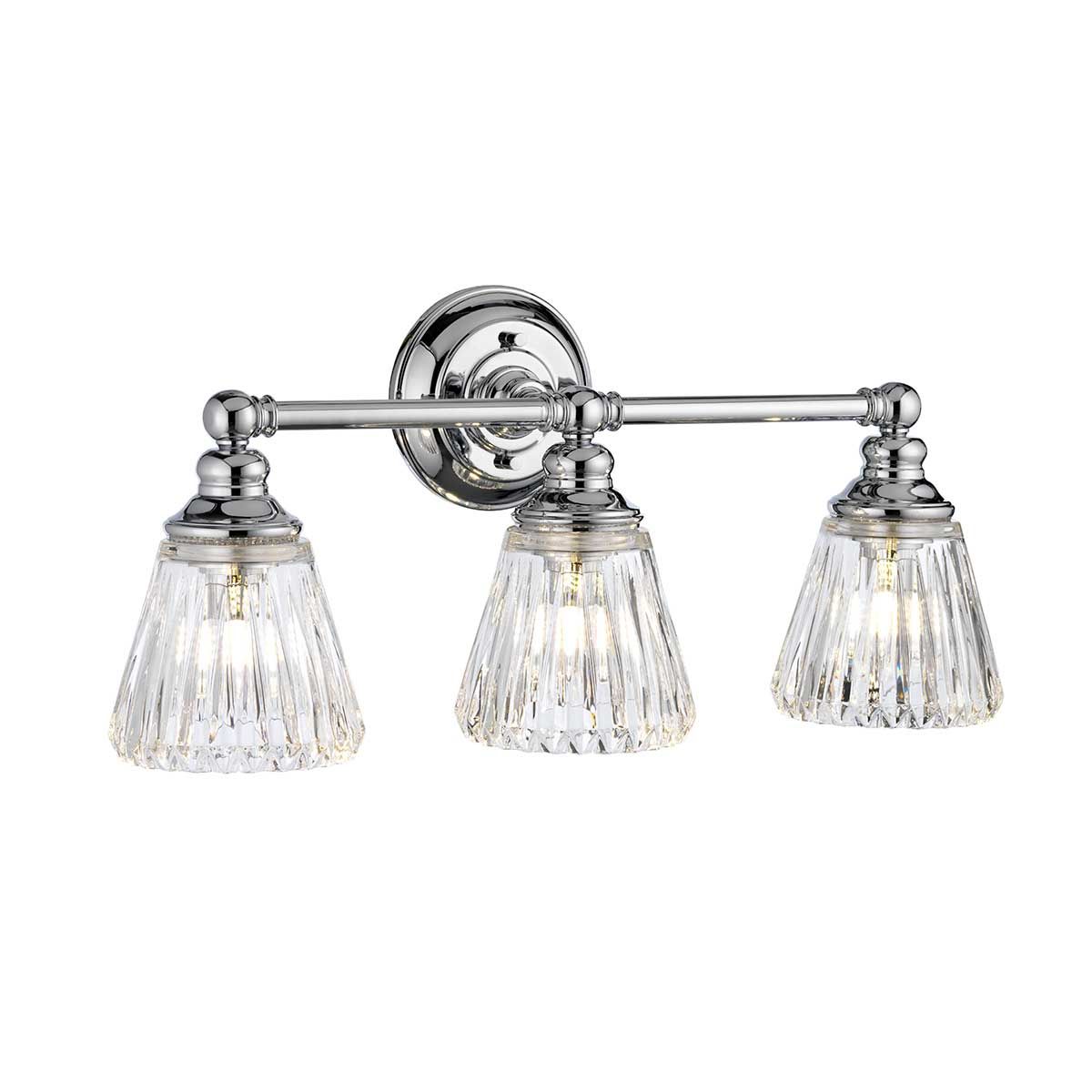 Keynes 3 Light Polished Chrome Bathroom Wall Light QN-KEYNES3-BATH by Quintiesse