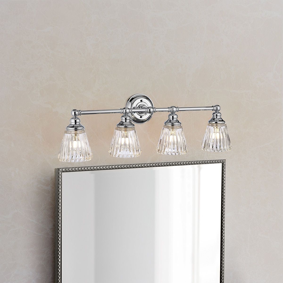 Keynes 4 Light Polished Chrome Bathroom Wall Light