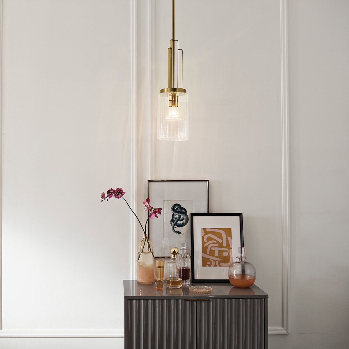Kimrose 1 Light Mini Brass Ceiling Pendant Light