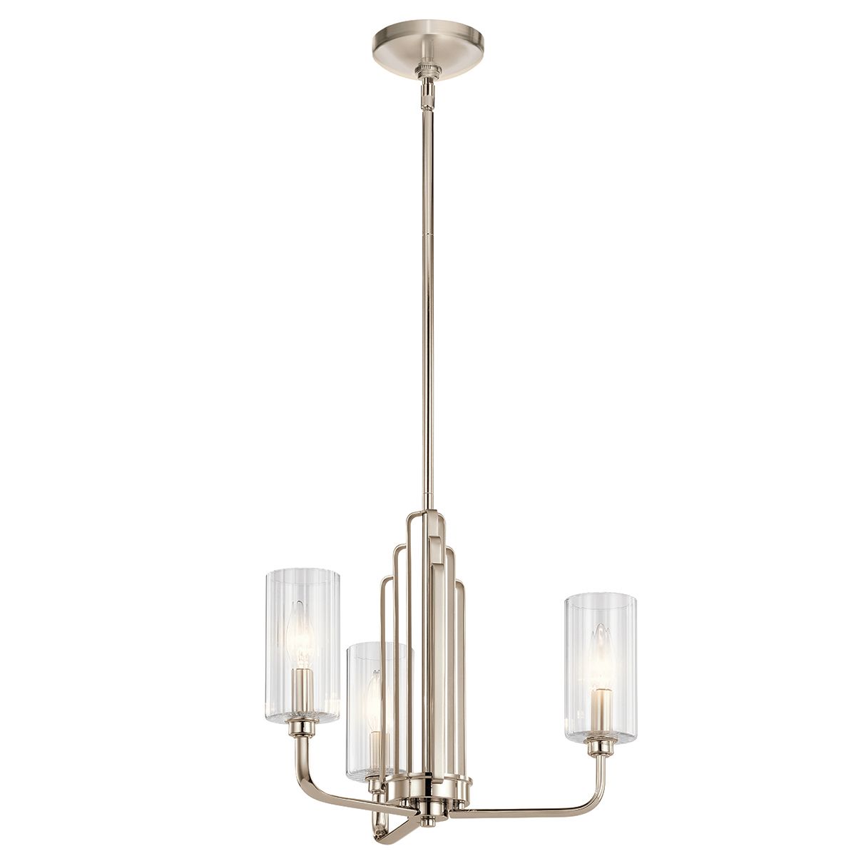 Kimrose 3 Light Nickel Chandelier By Quintiesse Lighting QN-KIMROSE3-PN