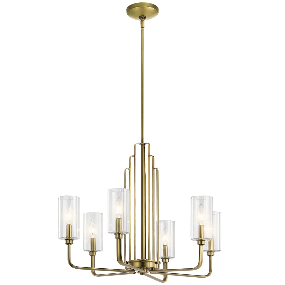 Kimrose 6 Light Brass Chandelier By Quintiesse Lighting QN-KIMROSE6-BNB