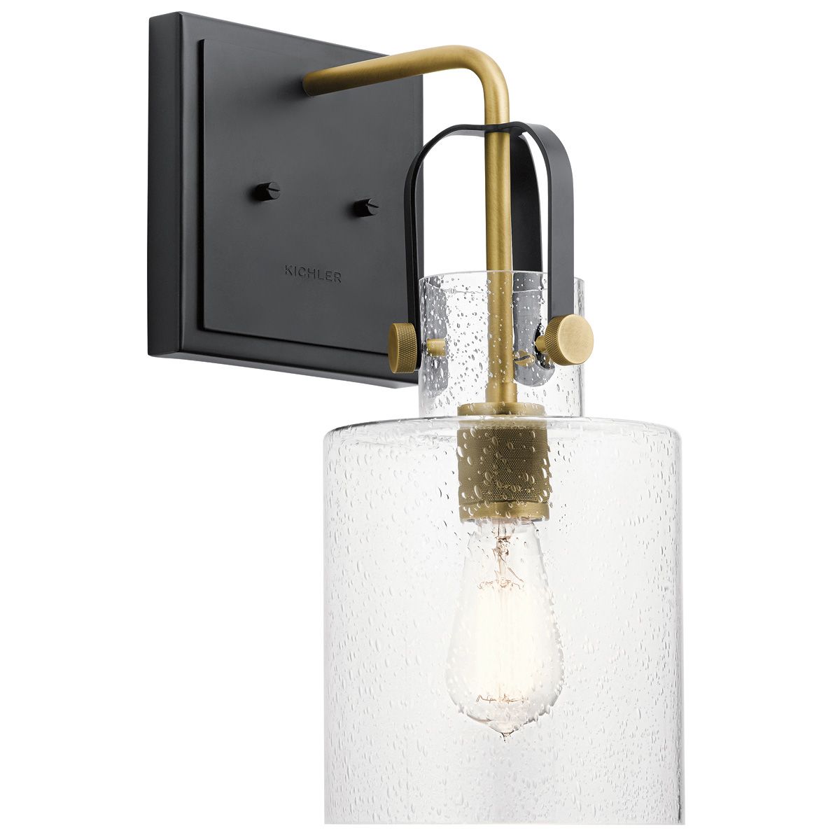 Kitner 1 Light Brass Wall Light QN-KITNER1-NBR by Kichler