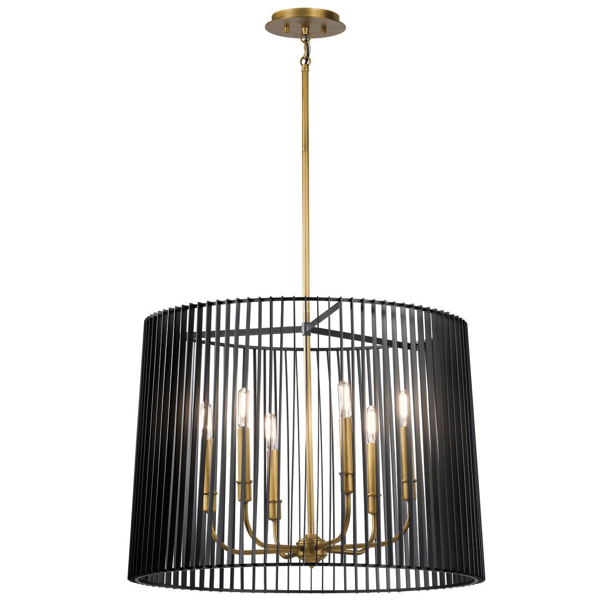 Linara 6 Light Modern Chandelier/Pendant By Quintiesse Lighting QN-LINARA-6P-BK