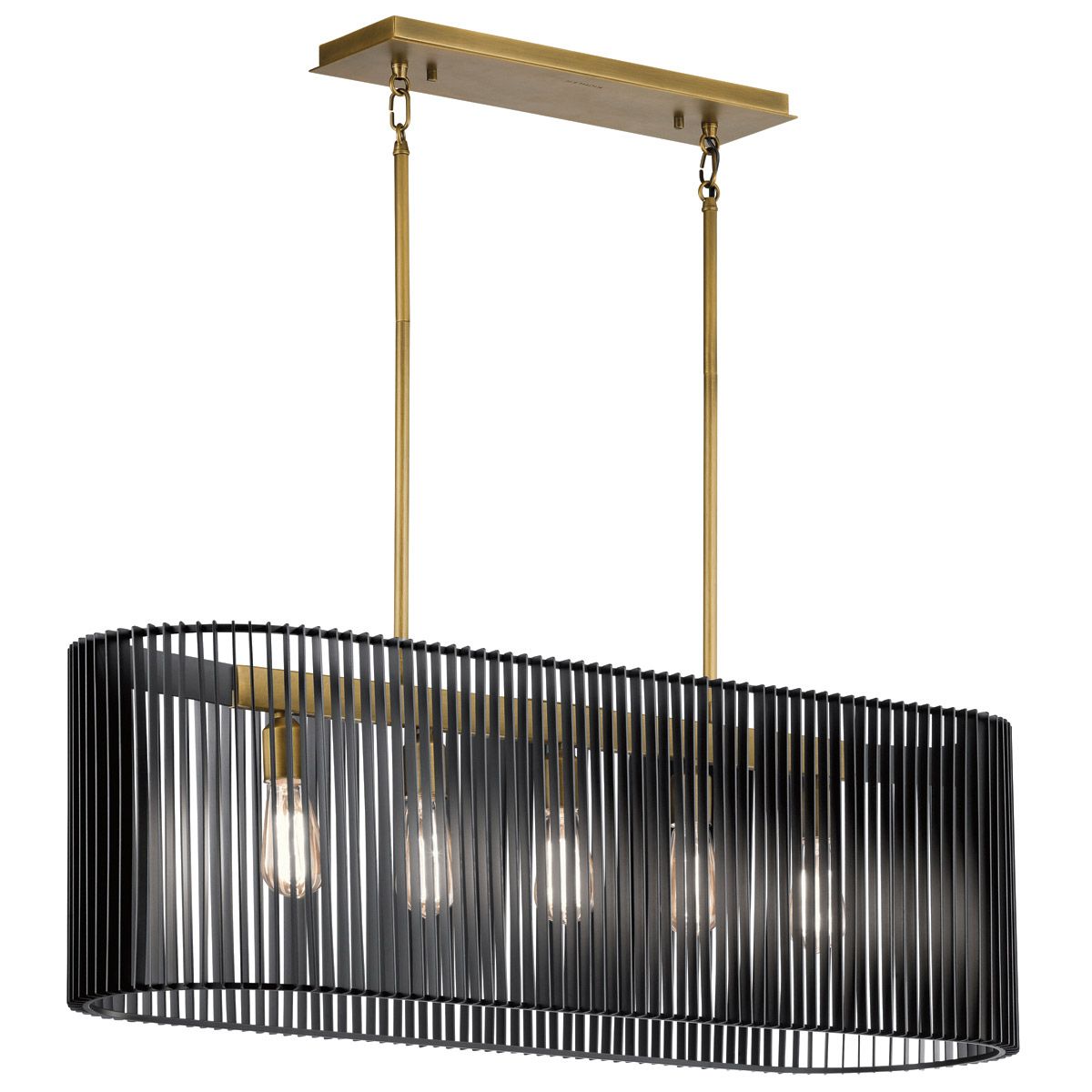 Linara 5 Light Modern Linear Chandelier QN-LINARA-ISLE-BK by Kichler