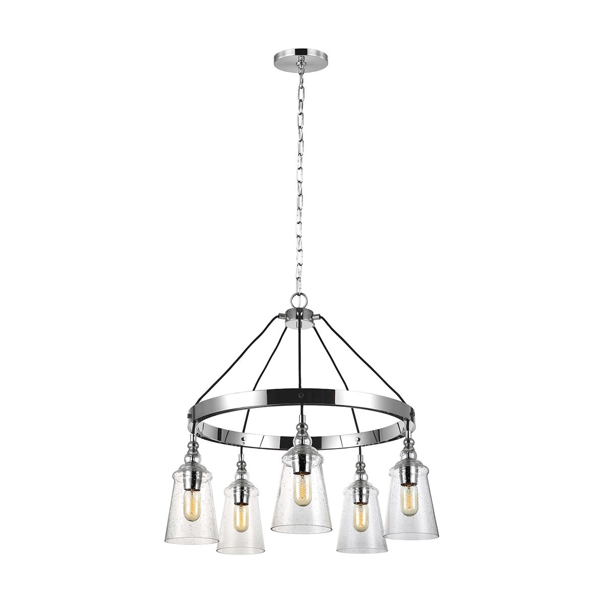 Loras 5 Light Chrome Chandelier By Quintiesse Lighting QN-LORAS5