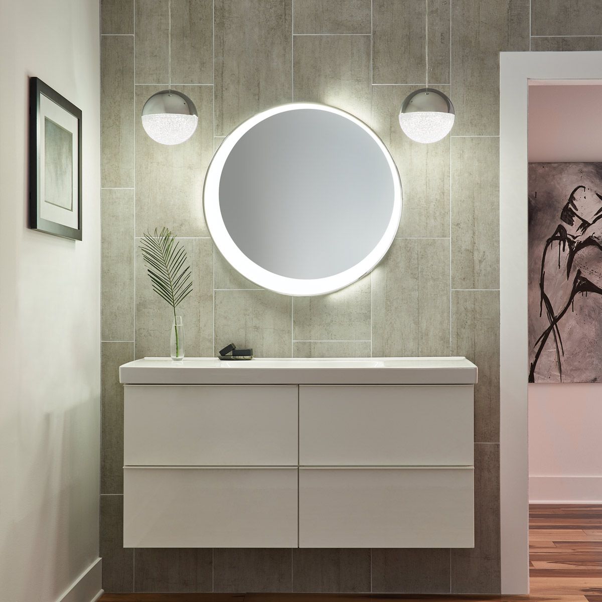 Moonlit LED Mini Chrome Ceiling Pendant Light