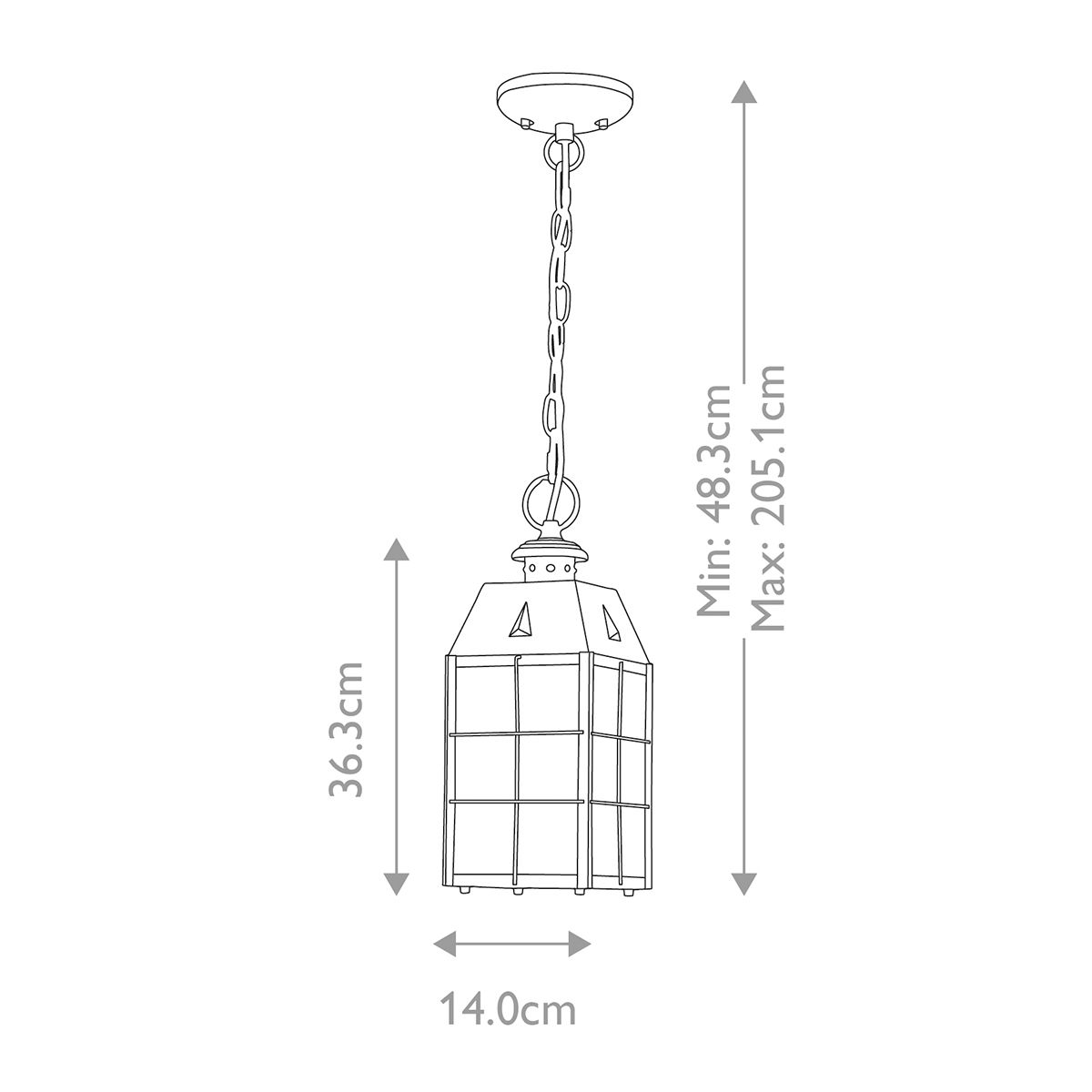 Nantucket 1 Light Medium Brass Outdoor Chain Lantern