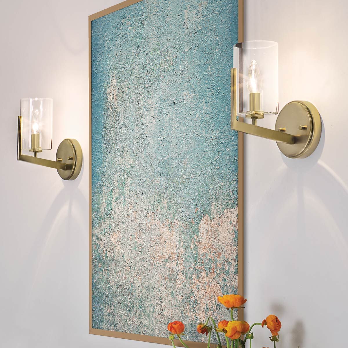 Nye 1 Light Brass Wall Light