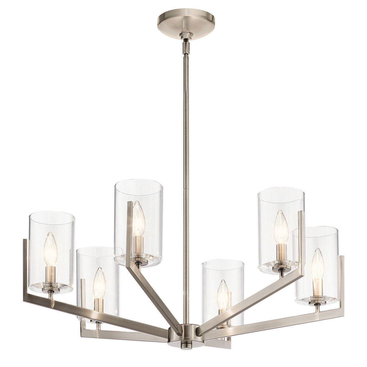 Nye 6 Light Pewter Chandelier By Quintiesse Lighting QN-NYE6-CLP