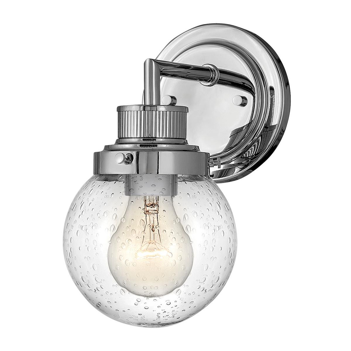 Poppy 1 Light Polished Chrome Bathroom Wall Light QN-POPPY1-PC-BATH by Hinkley