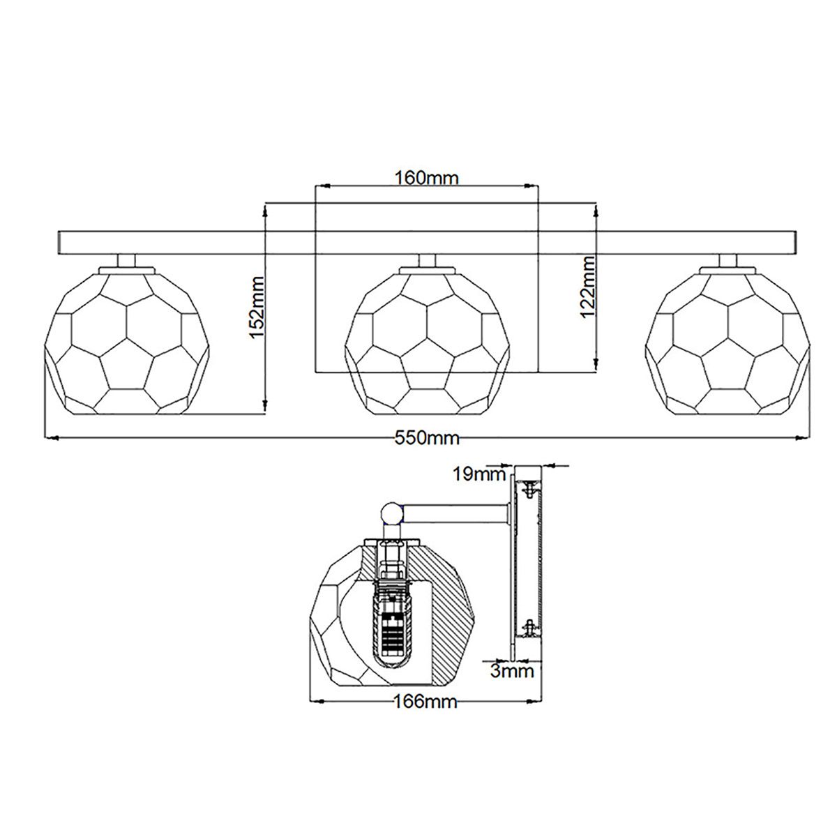 Regalia 3 Light Polished Chrome Bathroom Wall Light