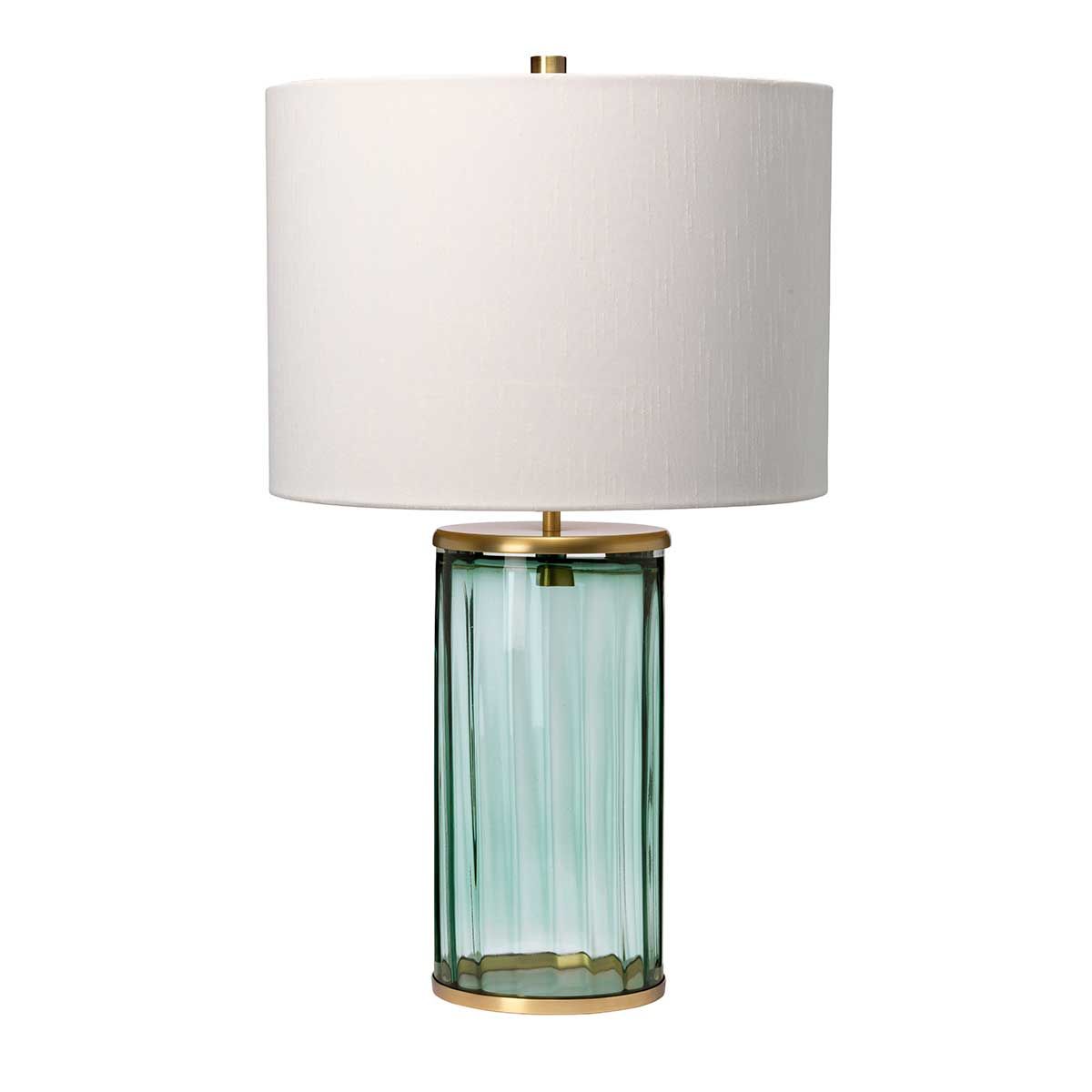 Reno Green Glass & Aged Brass Table Lamp