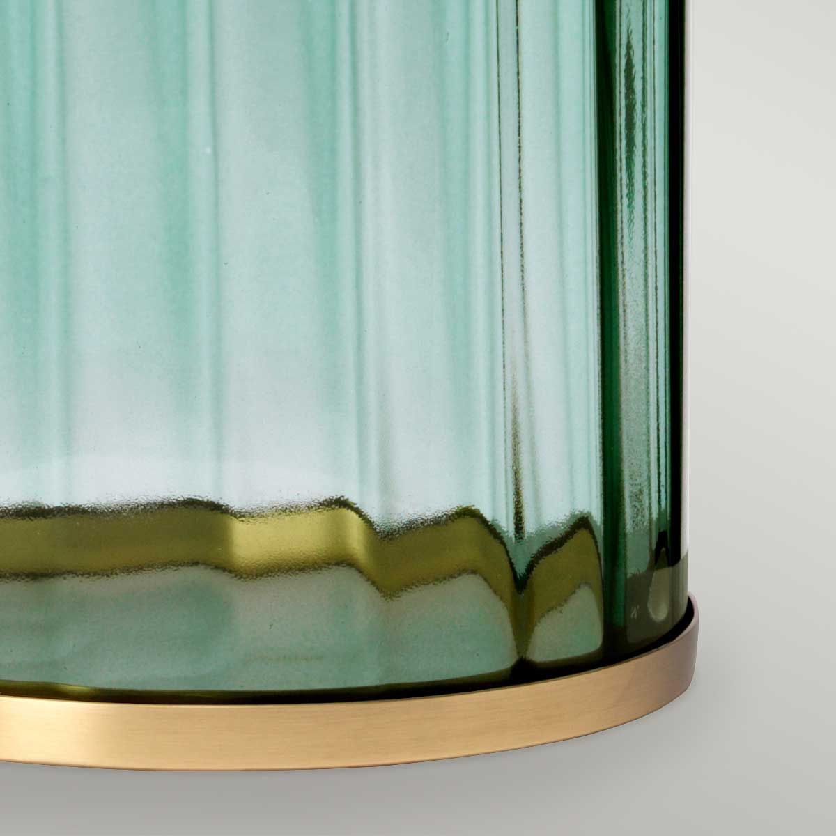 Reno Green Glass & Aged Brass Table Lamp