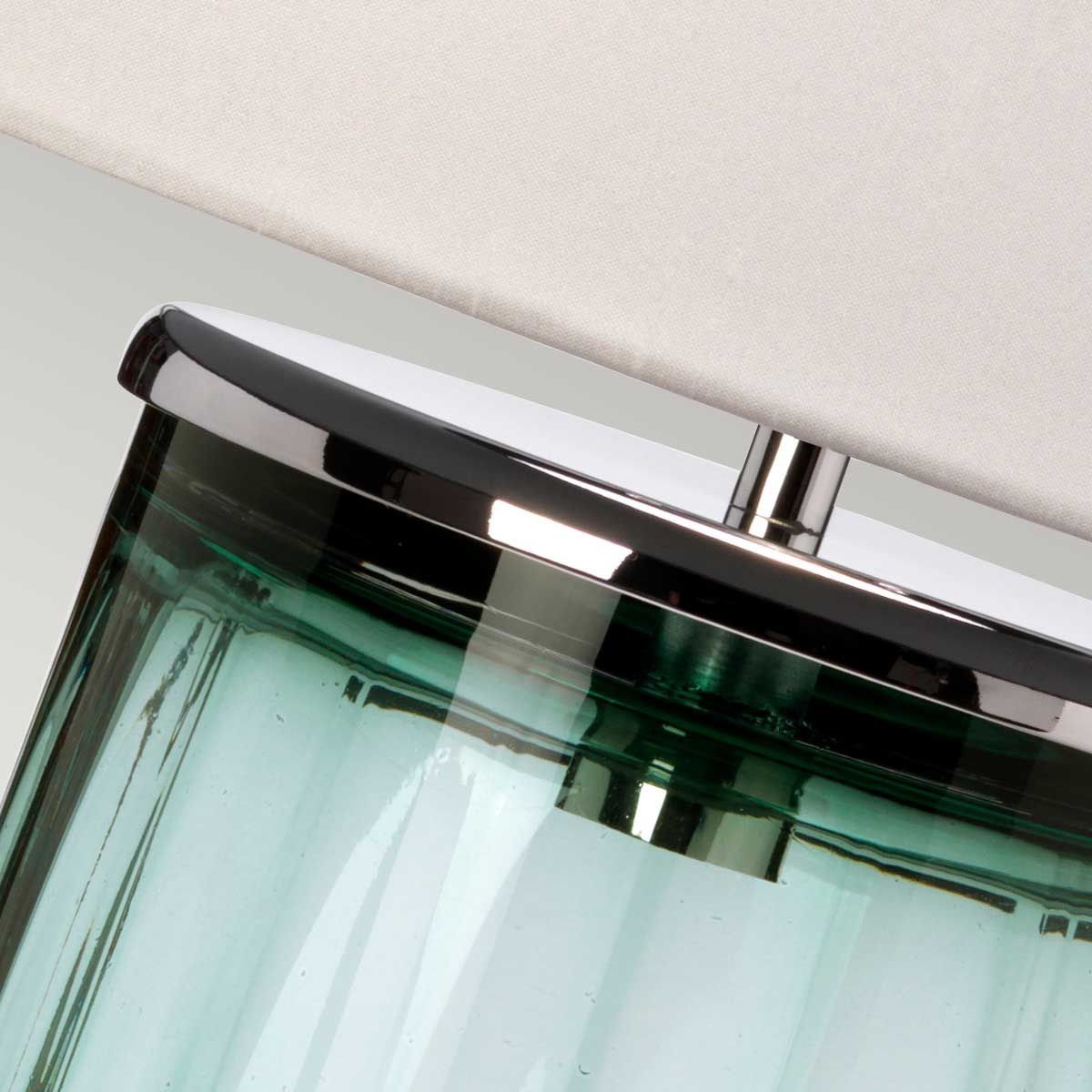 Reno Green Glass & Polished Nickel Table Lamp