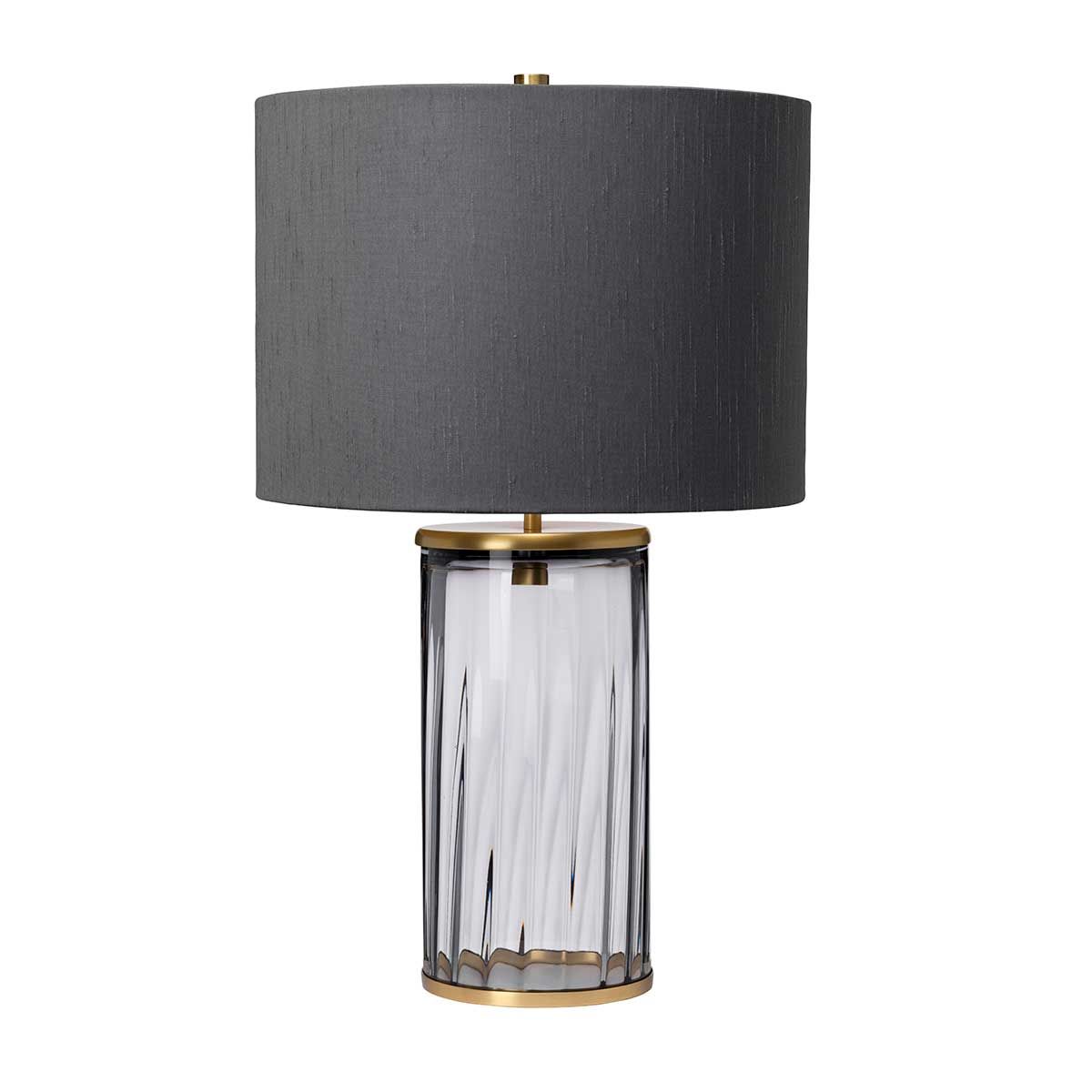 Reno Smoked Glass & Aged Brass Table Lamp