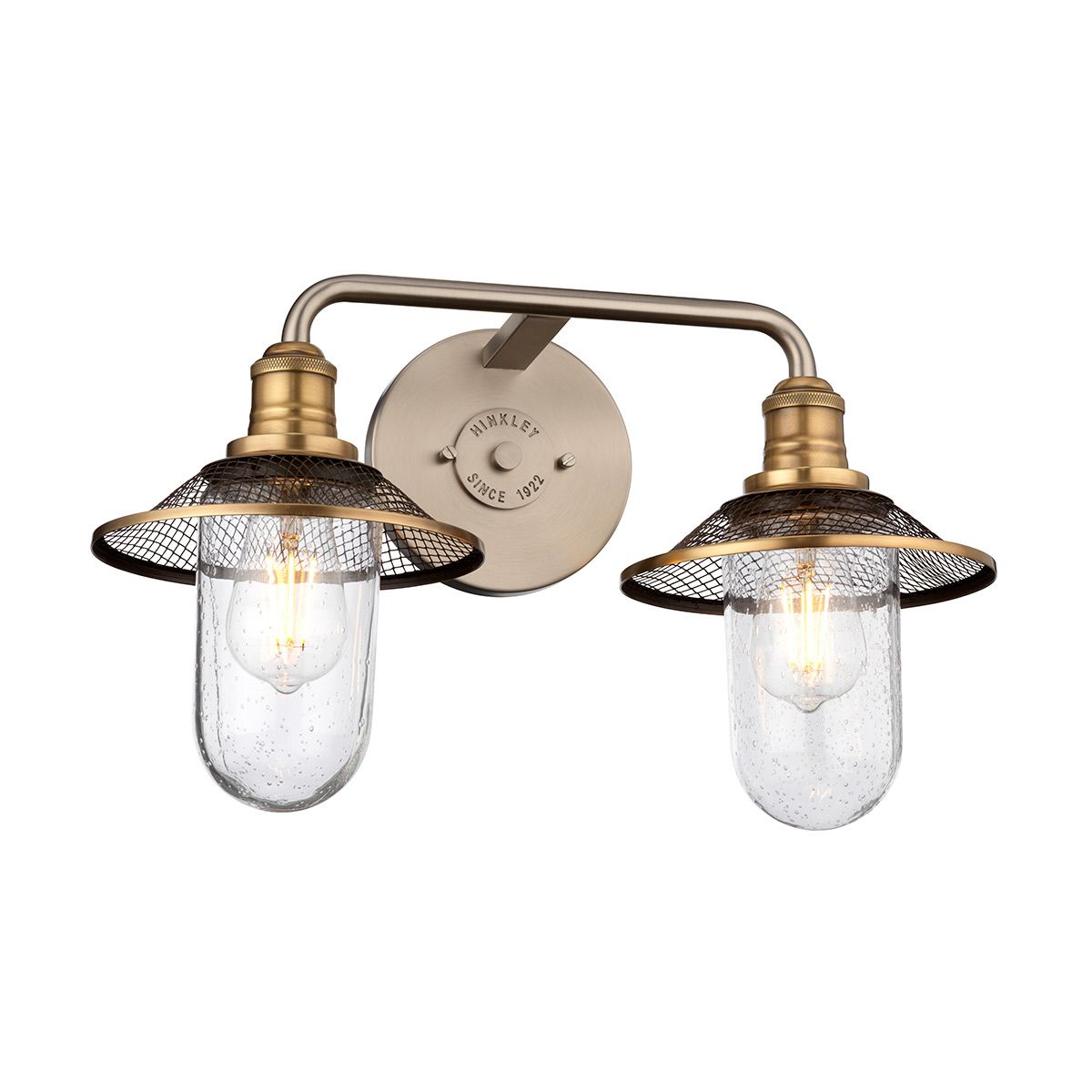 Rigby 2 Light Antique Nickel Bathroom Wall Light QN-RIGBY2-BATH-AN by Hinkley