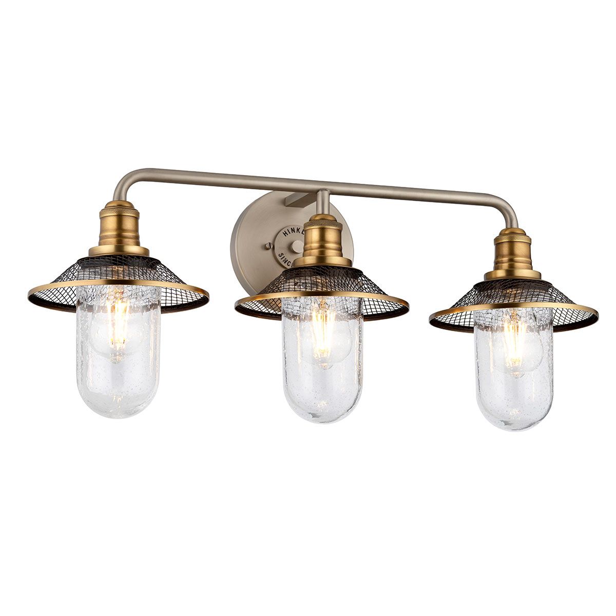 Rigby 3 Light Antique Nickel Bathroom Wall Light QN-RIGBY3-BATH-AN by Hinkley
